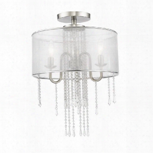 Z-lite Siena 3 Light Semi Flush Mount In Brushed Nickel