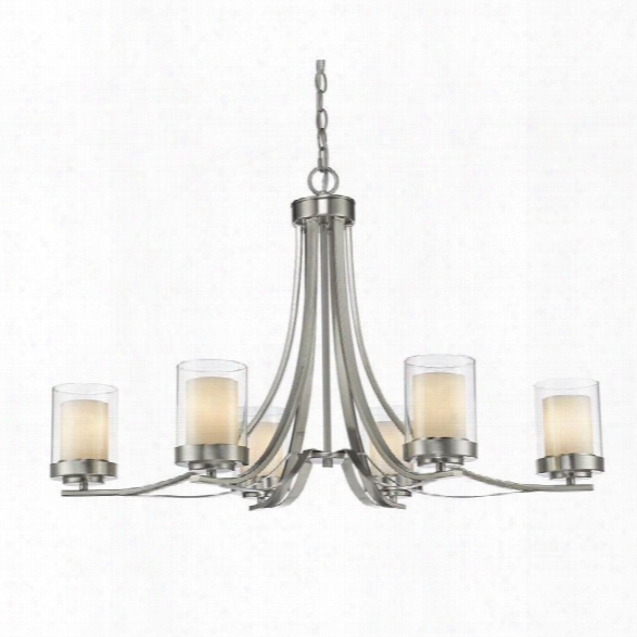 Z-lite Willow 6 Light Chandelier In Brushed Nic,el