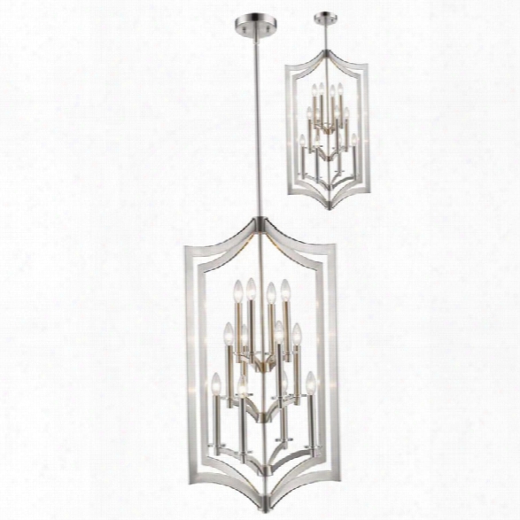 Z-lite Zander 12 Light Pendant In Brushed Nickel