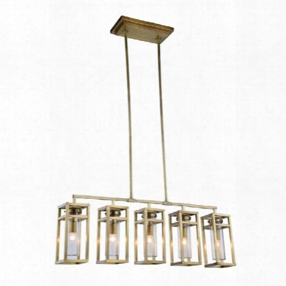 Elegant Lighting Bianca 6 5 Light Pendant Lamp In Brass