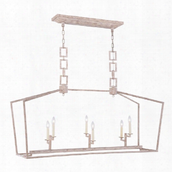 Elegant Lighting Denmark 6 Light Kitchen Island Pendant In Ivory Wash