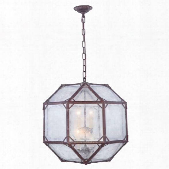 Elegant Lighting Gordon 4 Light Pendant In Saddle Rust