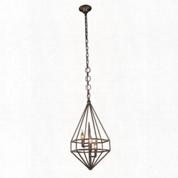 Elegant Lighting Marquis 14 3 Light Pendant Lamp In Aged Iron