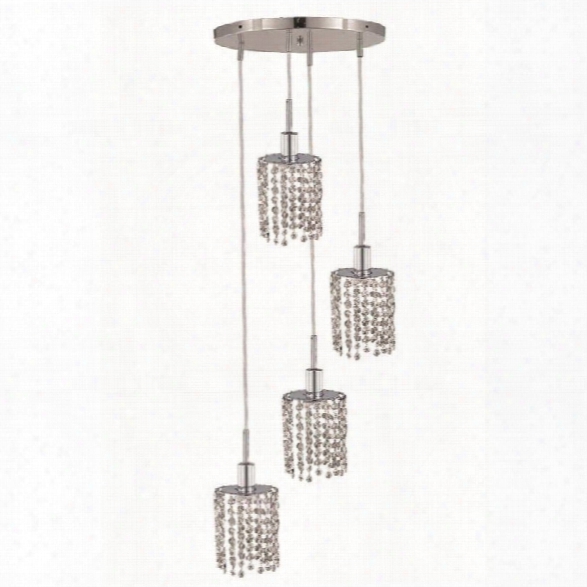 Elegant Lighting Mini 4 Light Elements Crystal Roundpendant Lamp