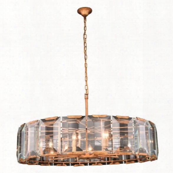 Elegant Lighting Monaco 43 10 Light Glass Crystal Pendant Lamp