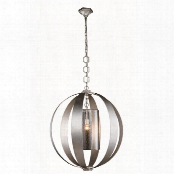 Elegant Lighting Serenity 30 Pendant Lamp In Silver Leaf