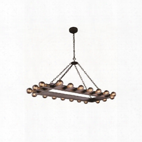 Elegant Lighting Winston 21 20 Light Pendant Lamp In Aged Iron