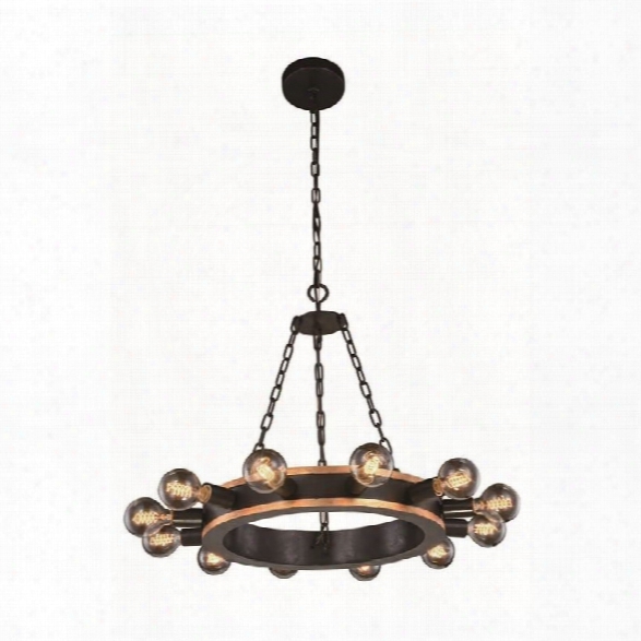 Elegant Lighting Winston 25 12 Light Pendant Lamp In Golden Iron