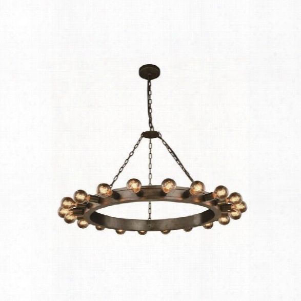 Elegant Lighting Winston 40 20 Light Pendant Lamp In Aged Iron