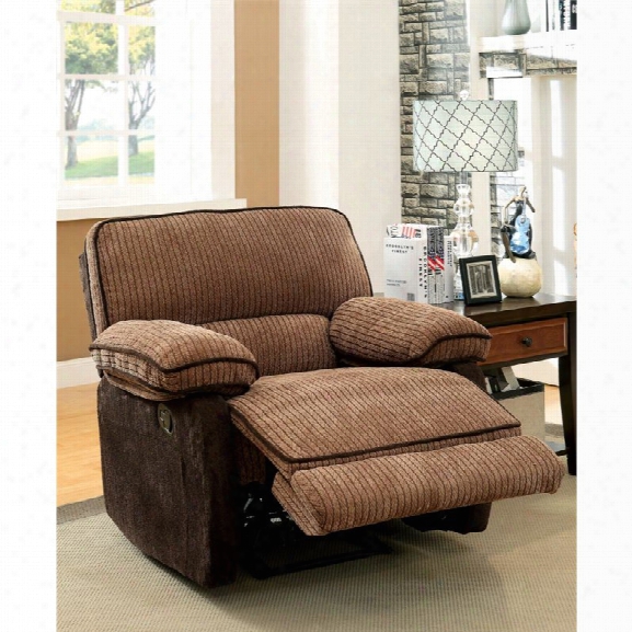 Furniture Of America Bernard Chenille Recliner In Brown