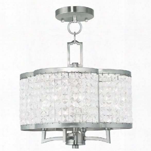 Livex Grammercy Convertible Mini Chandelier In Brushed Nickel