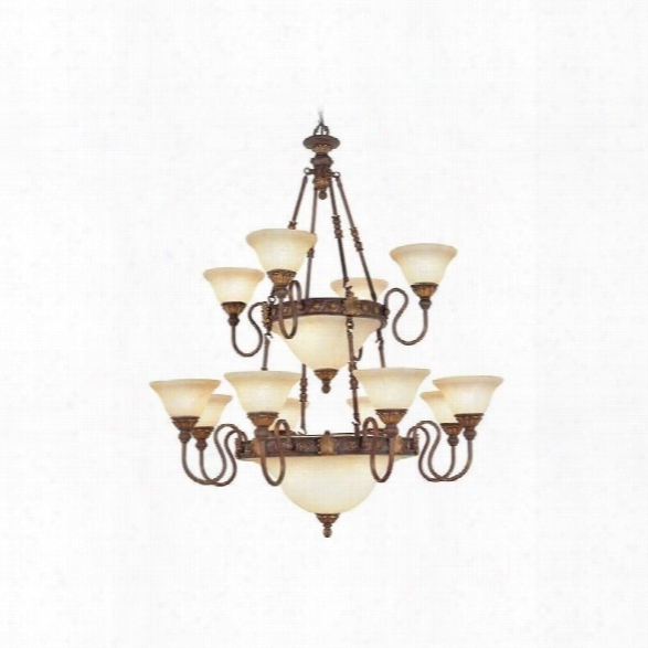 Livex Sovereign Chandelier In Crackled Greek Bronze With Aged Gold Accents