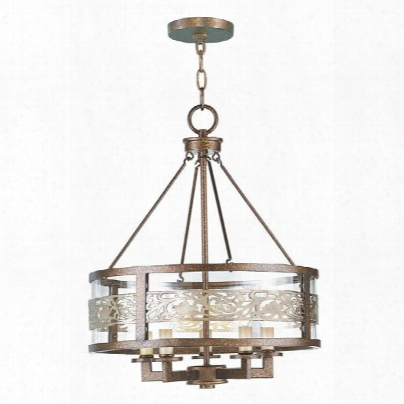 Livex Waverly Chandelier In Palacial Bronze With Gilded Accents