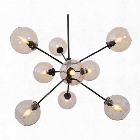 Nuevo Atom 28.75 9 Light Glass Pendant In Champagne