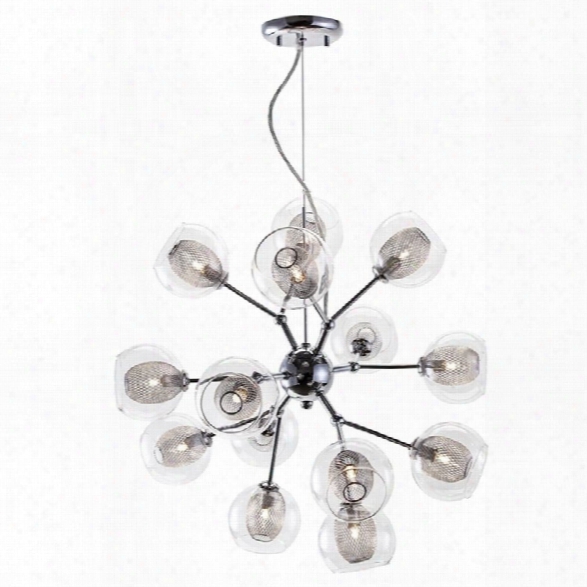 Nuevo Estelle 14 Light Glass Pendant In Silver