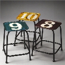 Butler Specialty Industrial Chic 3 Piece Stool Set in Industrial Chic