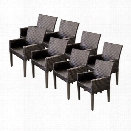 TKC Napa Wicker Patio Arm Dining Chairs in Espresso (Set of 8)