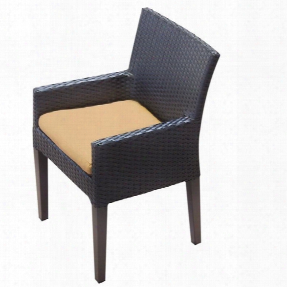 Tkc Napa Wicker Patio Arm Dining Chairs In Sesame (se T Of 2)