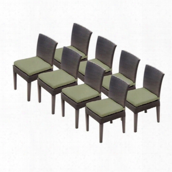 Tkc Napa Wicker Patio Dining Chairs In Cilantro (set Of 8)