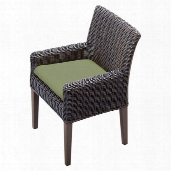 Tkc Venice Wicker Patio Arm Dining Chairs In Cilantro (set Of 2)