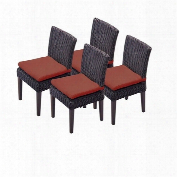 Tkc Venice Wicker Patio Dining Chairs In Terracotta (set Of 4)