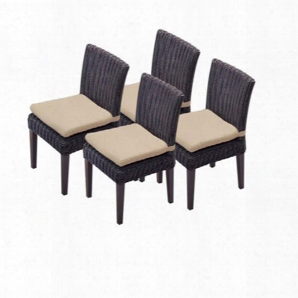 Tkc Venice Wicker Patio Dining Chairs In Wheat (set Fo 4)