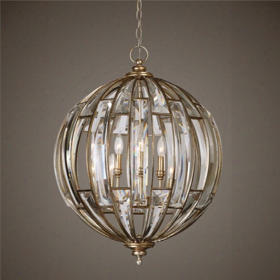 Uttermost Vicentina 6 Light Pendant In Burnished Silver Champagne