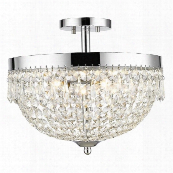 Z-lite Danza 4 Light Semi Flush Mount In Chrome