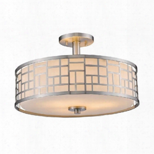 Z-lite Elea 3 Light Semi-flush Mount In Brushed Nickel