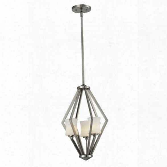 Z-lite Elite 3 Light Foyer Pendant In Brushed Nickel