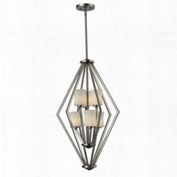 Z-lite Elite 6 Light Foyer Pendant In Brushed Nickel