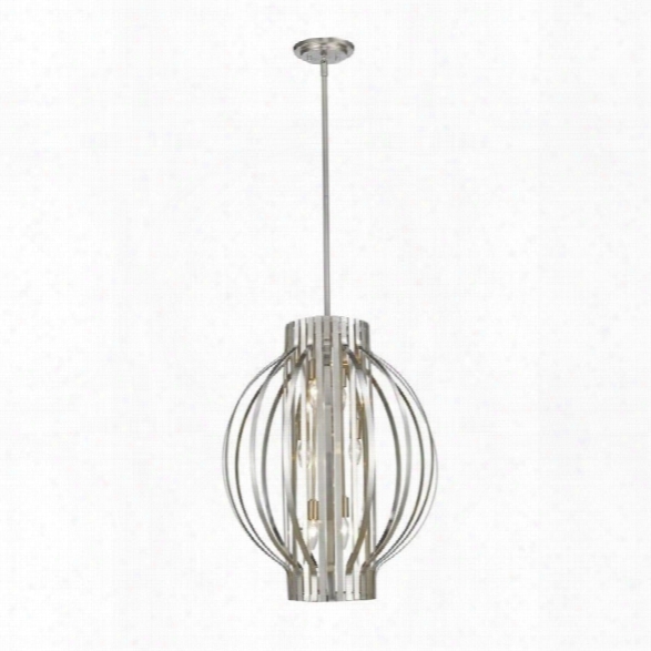 Z-lite Moundou 6 Light Pendant In Brushed Nickel