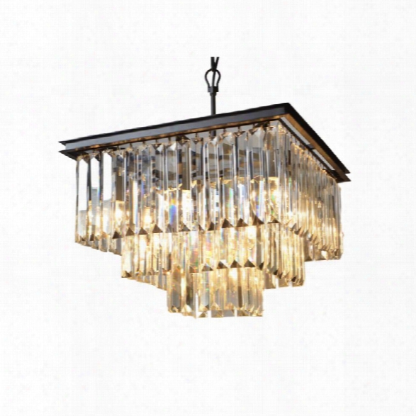 Abbyson Living Devyn 3 Tier Crystal Chandelier In Black