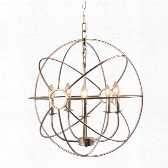 Abbyson Living Jameson 5 Light Orb Chandelier In Silver