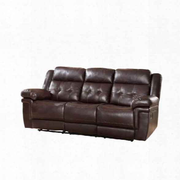 Abbyson Living Paulo Reclining Sofa With Drop Down Console In Brown