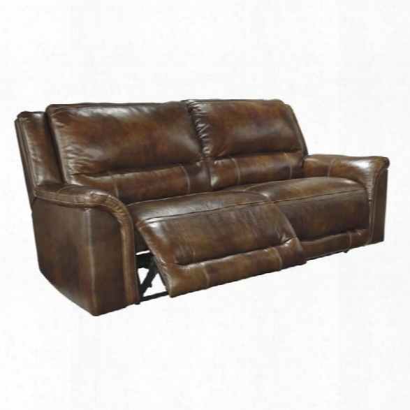 Ashley Jayron Leather 2 Seat Reclining Sofa In Harness