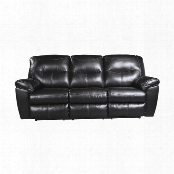 Ashley Kilzer Durablend Reclining Leather Sofa In Black