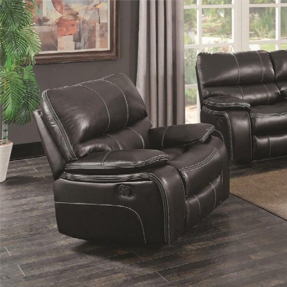 Coaster Willemse Faux Leather Glider Recliner In Black