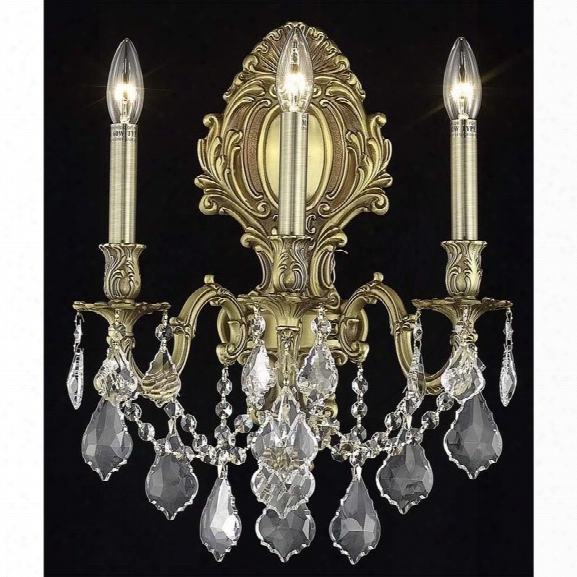 Elegant Lighting Monarch 14 3 Light Elements Crystal Wall Sconce