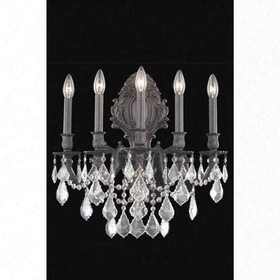 Elegant Lighting Monarch 21 5 Light Royal Crystal Wall Sconce