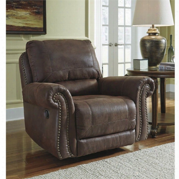 Flash Furniture Breville Faux Leather Rocker Recliner In Espresso