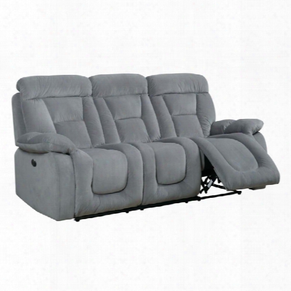 Furniture Of America Boyce Upholstered Power Reclining Sofa In Gray