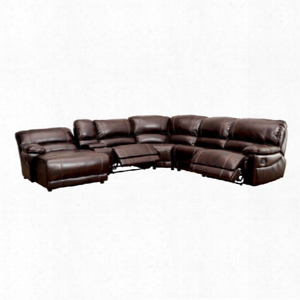 Furniture Of America Marlyn Recliner Sectional In Brown