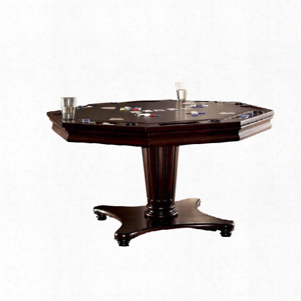 Furniture Of America Spundy Pedestal Game Table In Dark Cherry