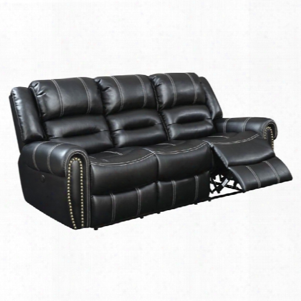 Furniture Of America Stinson Faux Leather Power Reclining Sofa