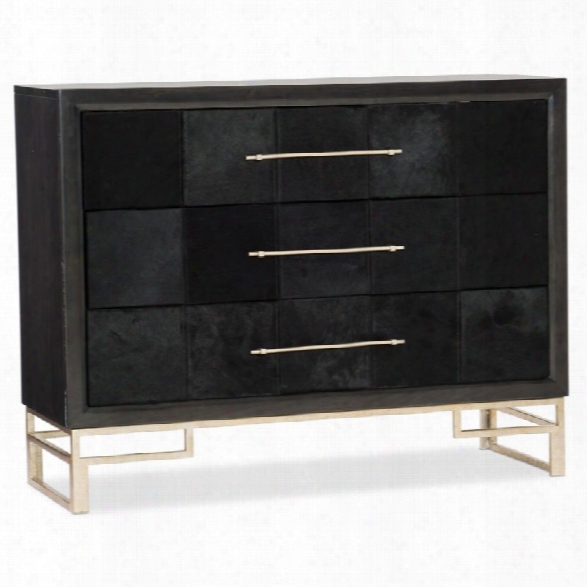 Hooker Furniture 3 Drawer Hair On Hide Accent Chest In Black