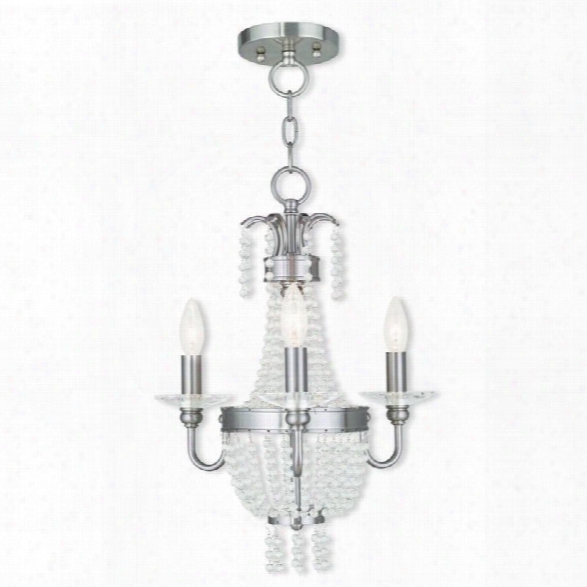 Livex Valentina Convertible Mini Chandelier Ceiling Mount In Brushed Nickel