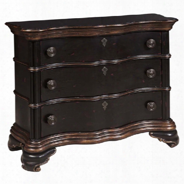 Pulaski 3 Drawer Curved Front Accent Chest In Santiago Brown