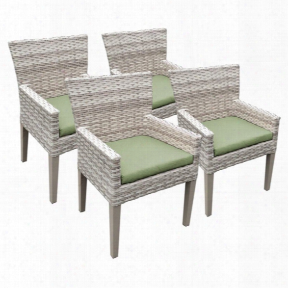 Tkc Fairmont Patio Dining Arm Chair In Green (set Of 4)