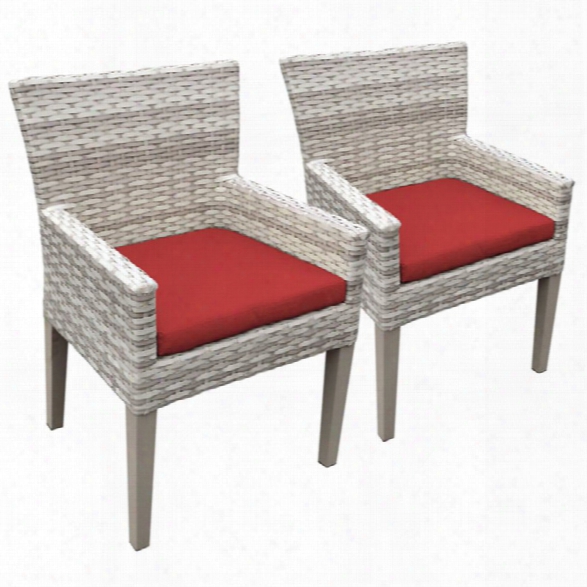 Tkc Fairmont Patio Dining Arm Chair In Red (set Of 2)